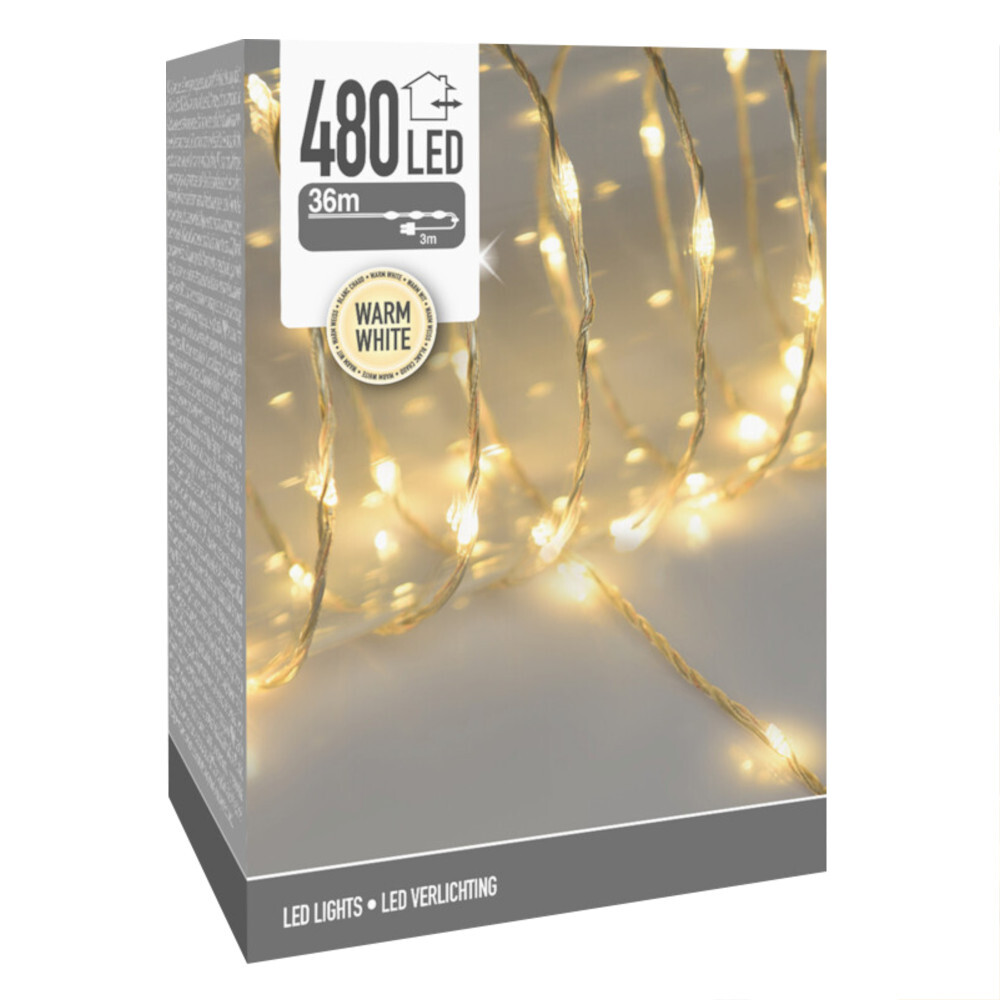 LED-Lichtschlauch 39 m mit 480 warmweißen LEDs für innen und außen