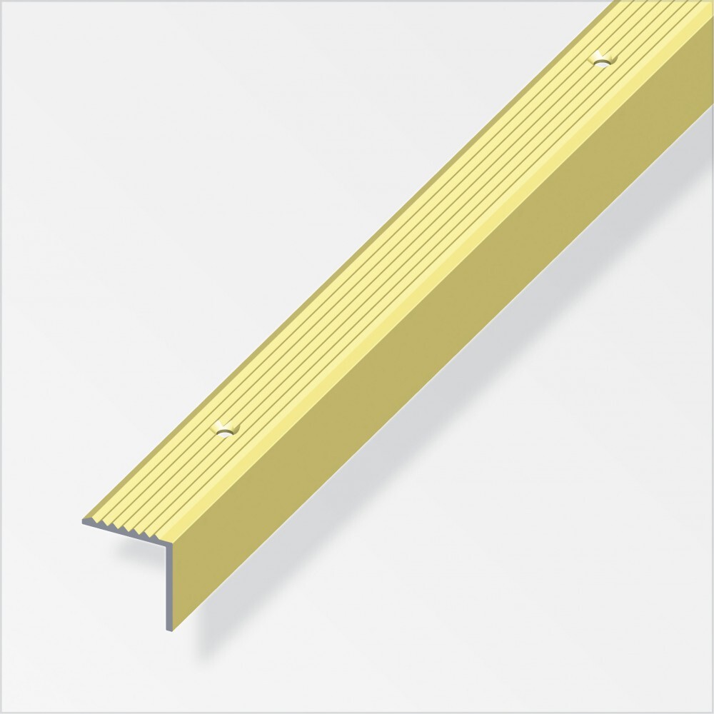 Treppen-Profil schmal 100 x 1,9 x 2 cm aus Aluminium messing image number 0