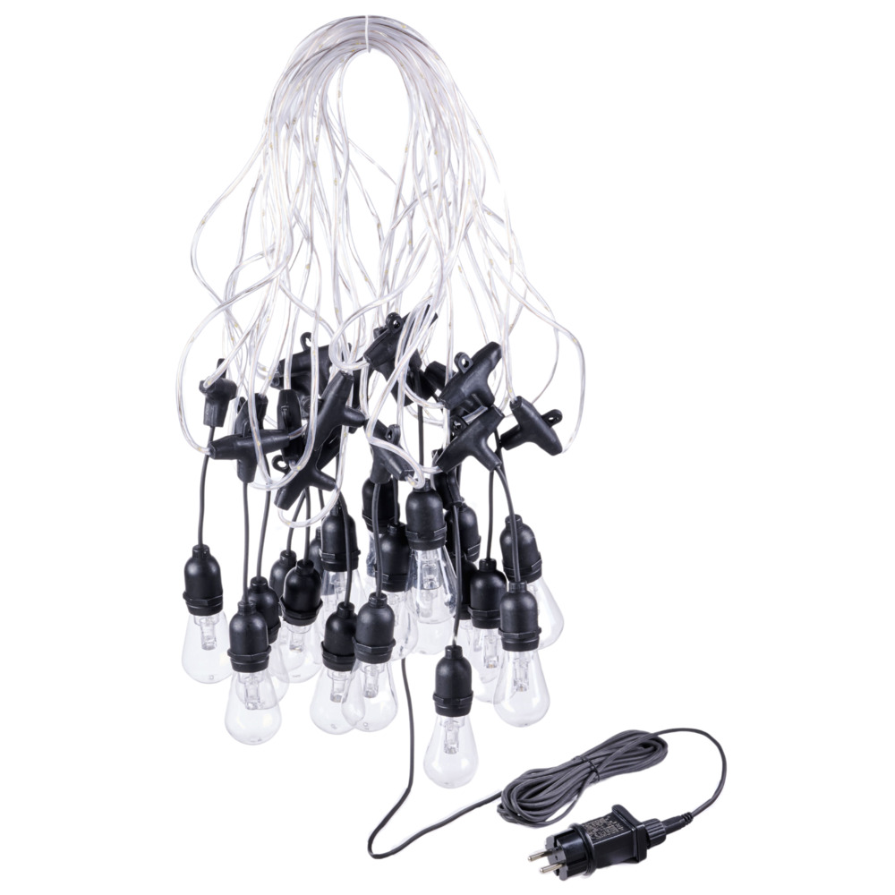 LED-Lichterkette 20 m warmweiß mit 20 Glühbirnen image number 1