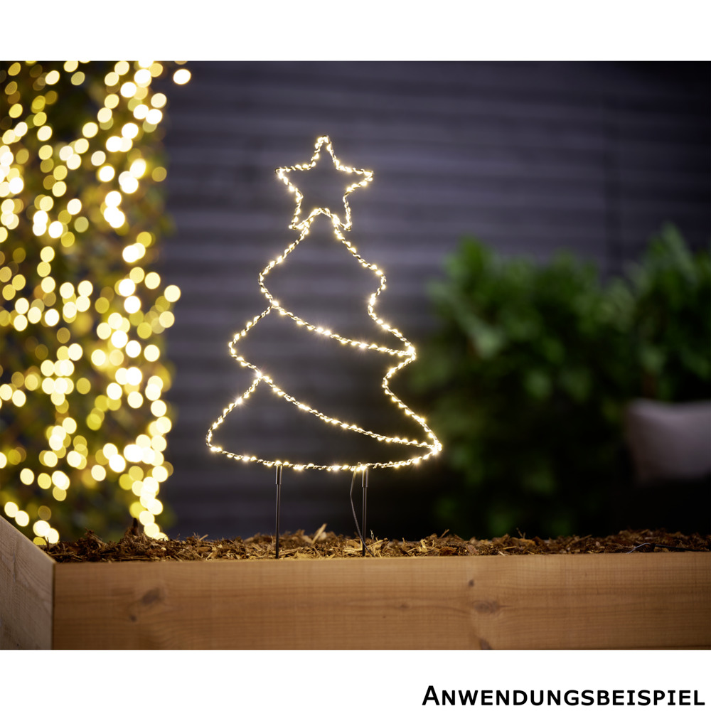 LED Gartenstecker Metall 180 LEDs 45 cm Designauswahl image number 0