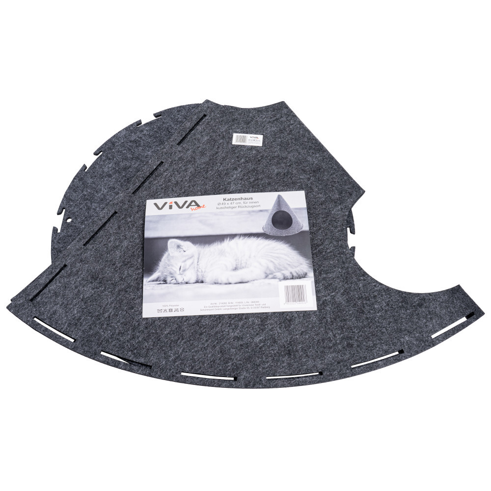 Katzenzelt zusammenfaltbar Ø 49 x 47cm aus Filz - B-Ware image number 2