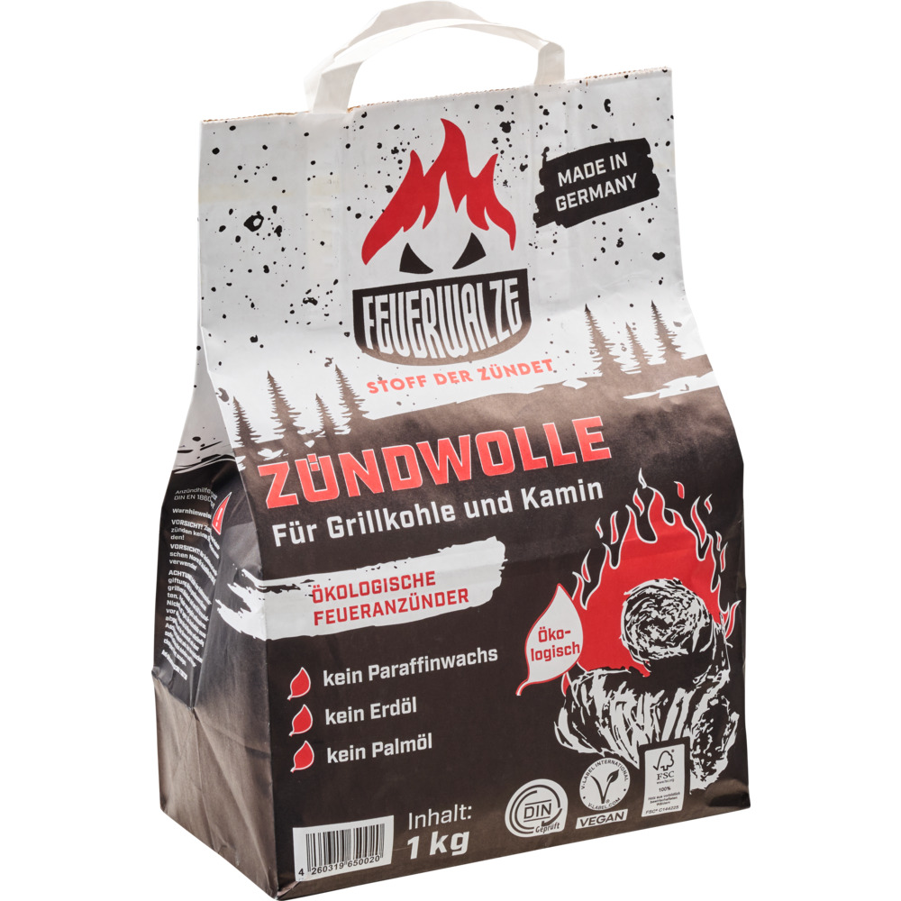 Anz&uuml;ndwolle &Ouml;ko 1 kg in der Papiert&uuml;te image number 1