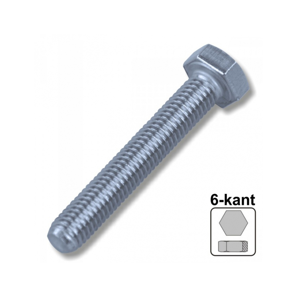 Maschinenschraube A2 12,0 x 100 mm, 6-kant, DIN 933 Sechskantschraube