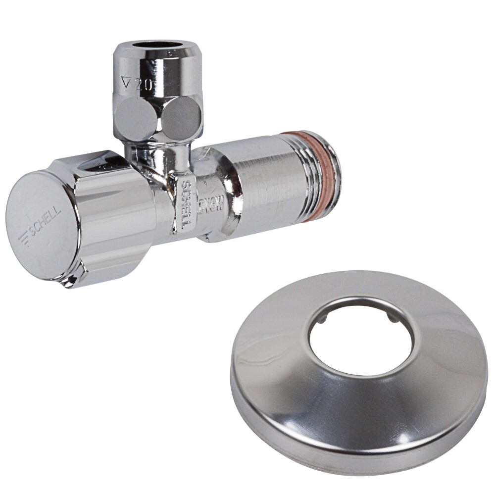 Eckregulierventil mit Verlängerung und Schubrosette 1/2"AG x 10 mm