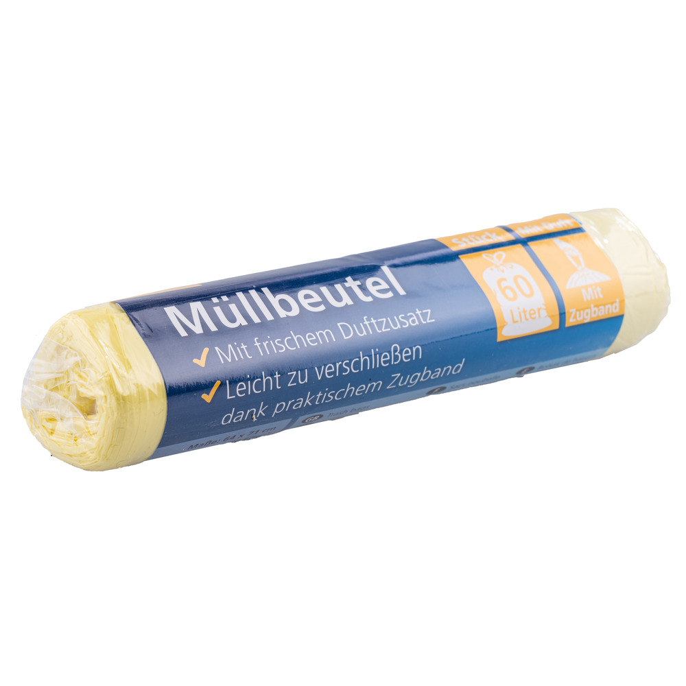 Müllbeutel 60 Liter 10 Stück mit Zugband und Duft