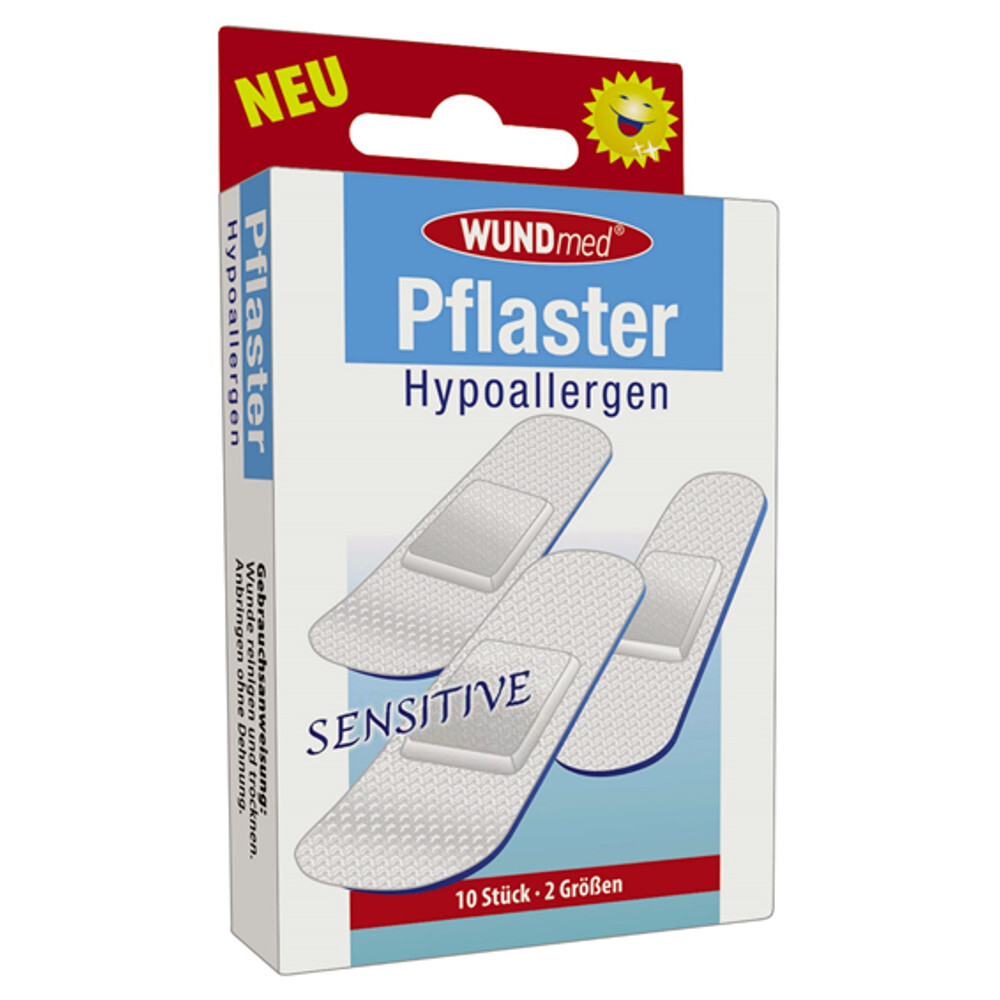Pflasterstrips 10 Stück senstive hypoallergen in 2 verschiedenen Größen