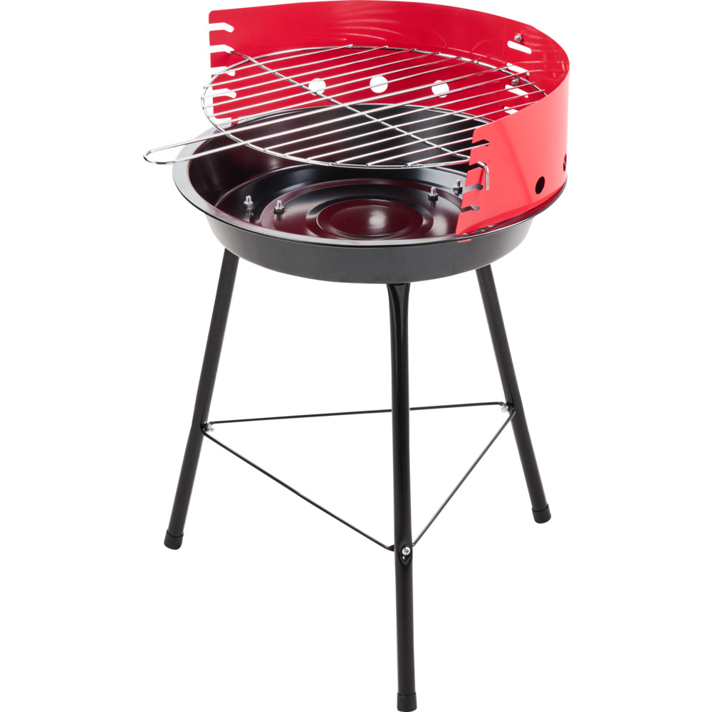 Campinggrill BBQ rund Schwarz-Rot
