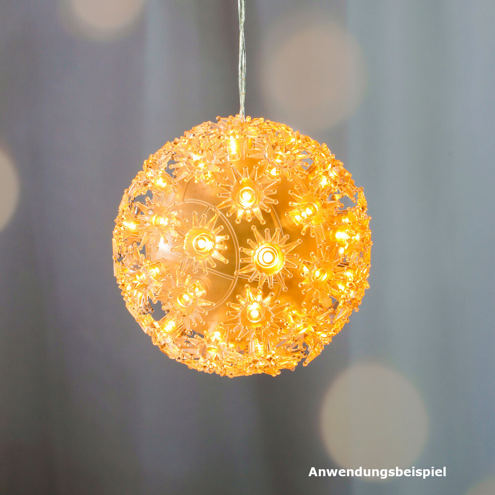 LED-Lichterkugel aufhängbar Ø 12cm aus Kunststoff mit 50 warmweißen LEDs image number 1