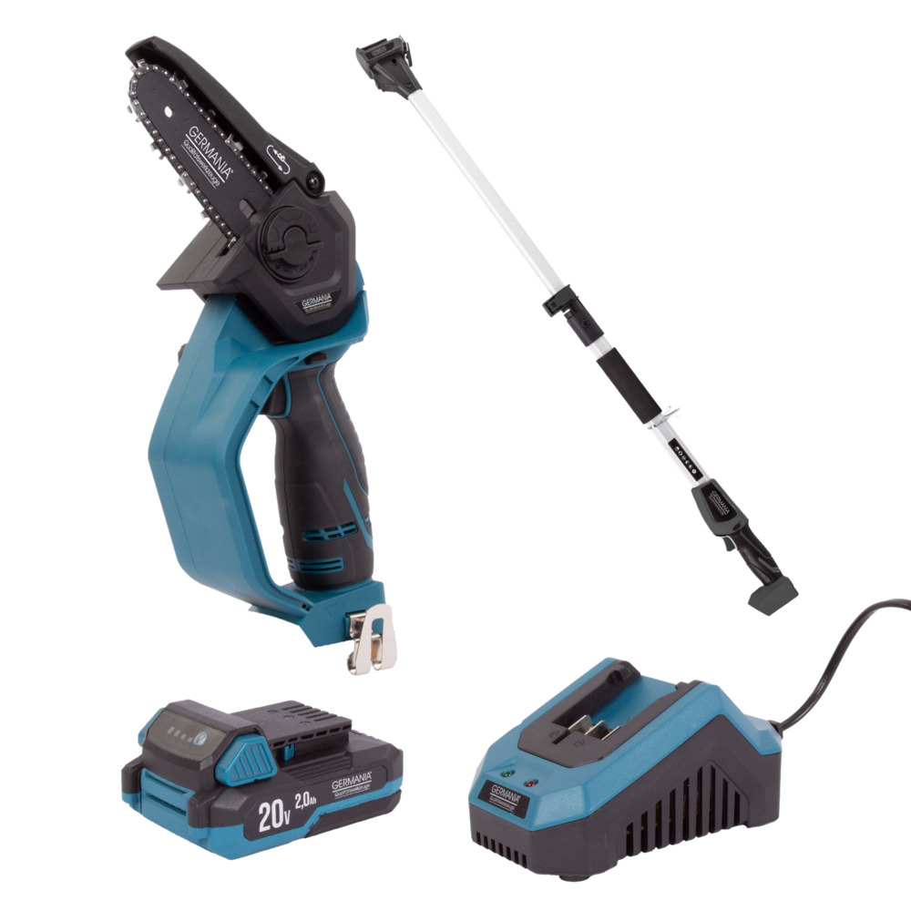 GERMANIA® Plattform G2 Akku-Mini-Kettensäge Komplett-Set