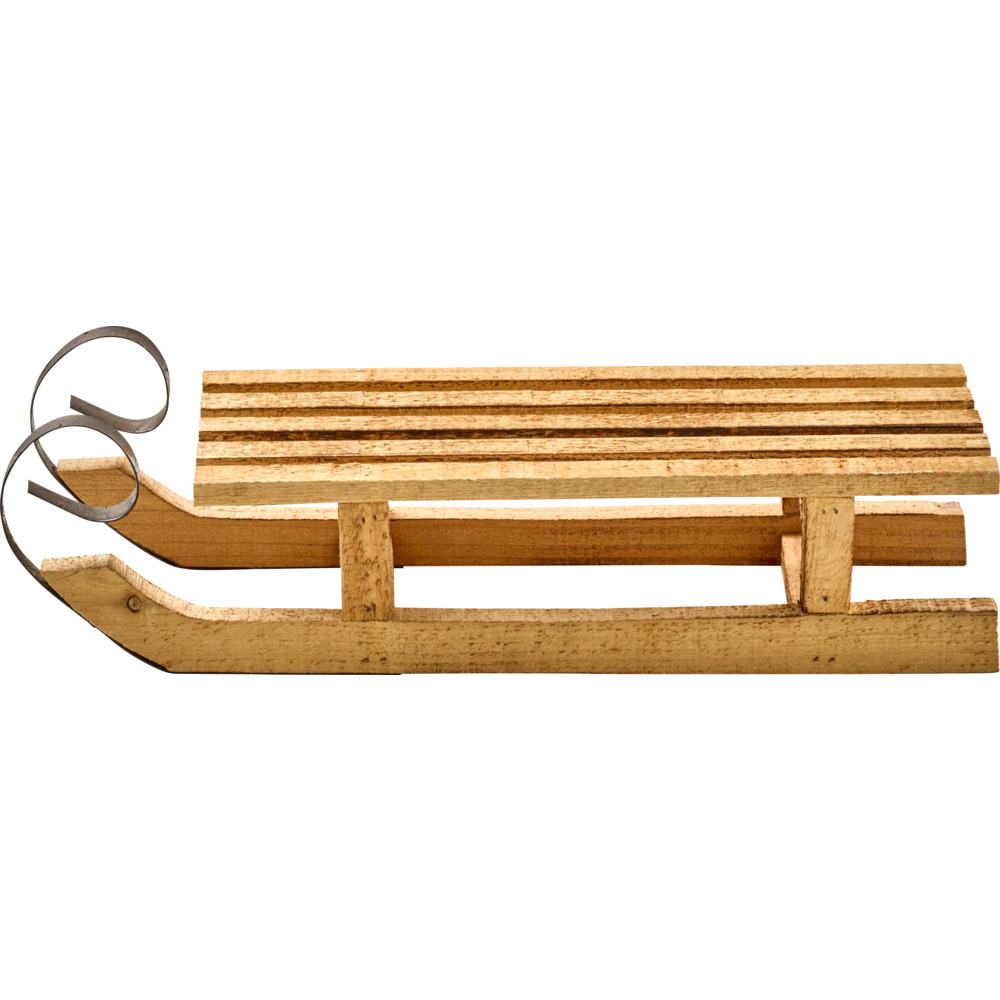 Weihnachtsdeko Schlitten 40 cm aus Holz, naturbelassen image number 1
