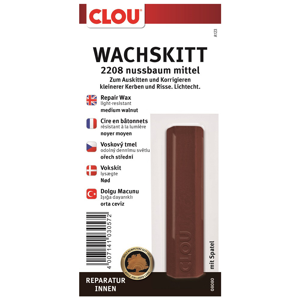 Clou Wachskitt Nr. 2208 Nussbaum, 1 Stück