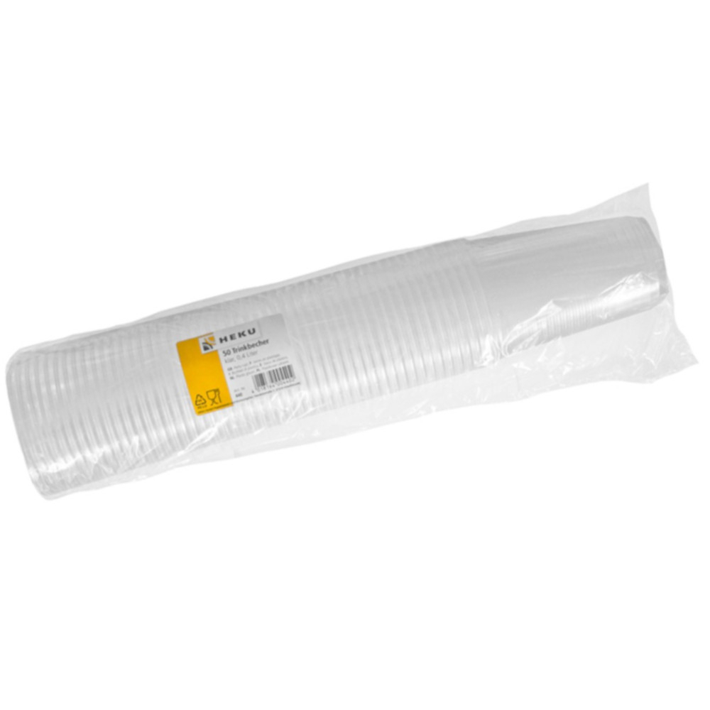 Trinkbecher klar, 0,4 Liter, 50 Stück, Kunststoff image number 1