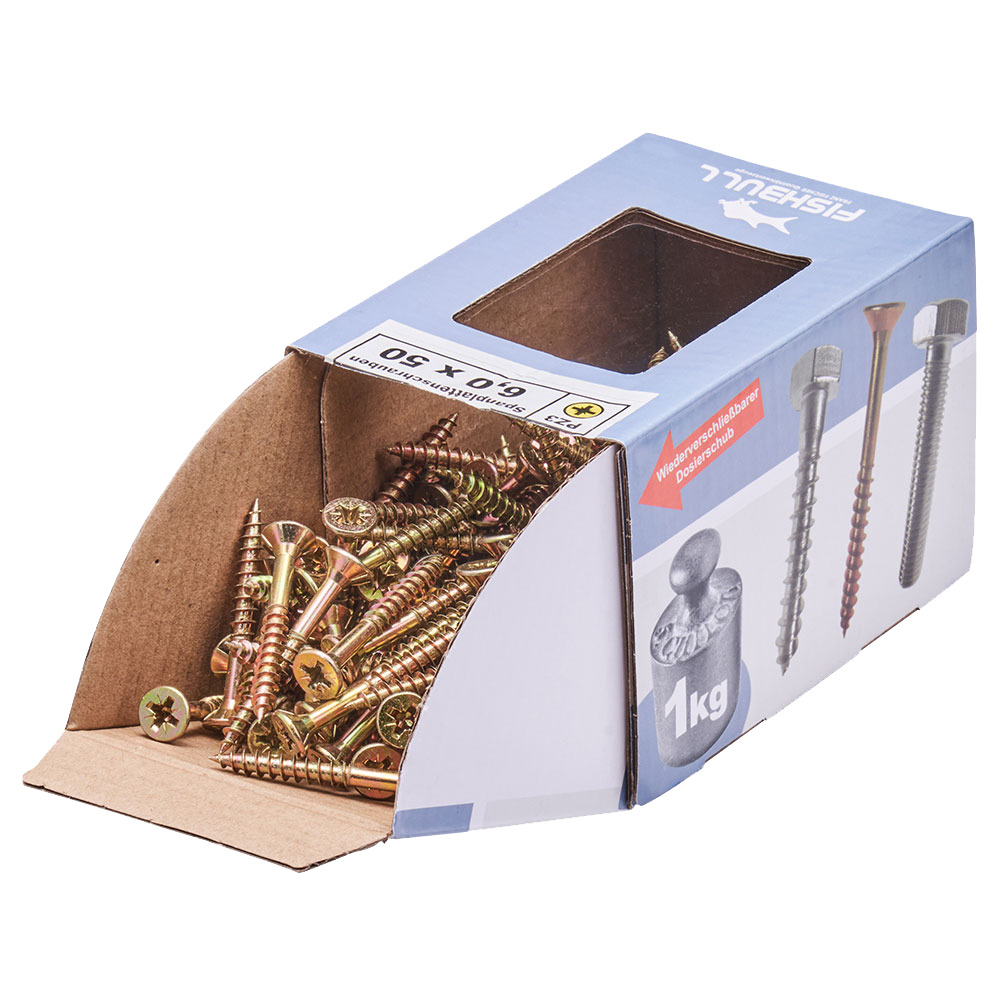Spanplattenschraube 6x50 mm PZ 1kg FISHBULL-Pack Senkkopf Teilgewinde Kreuzschlitz image number 3