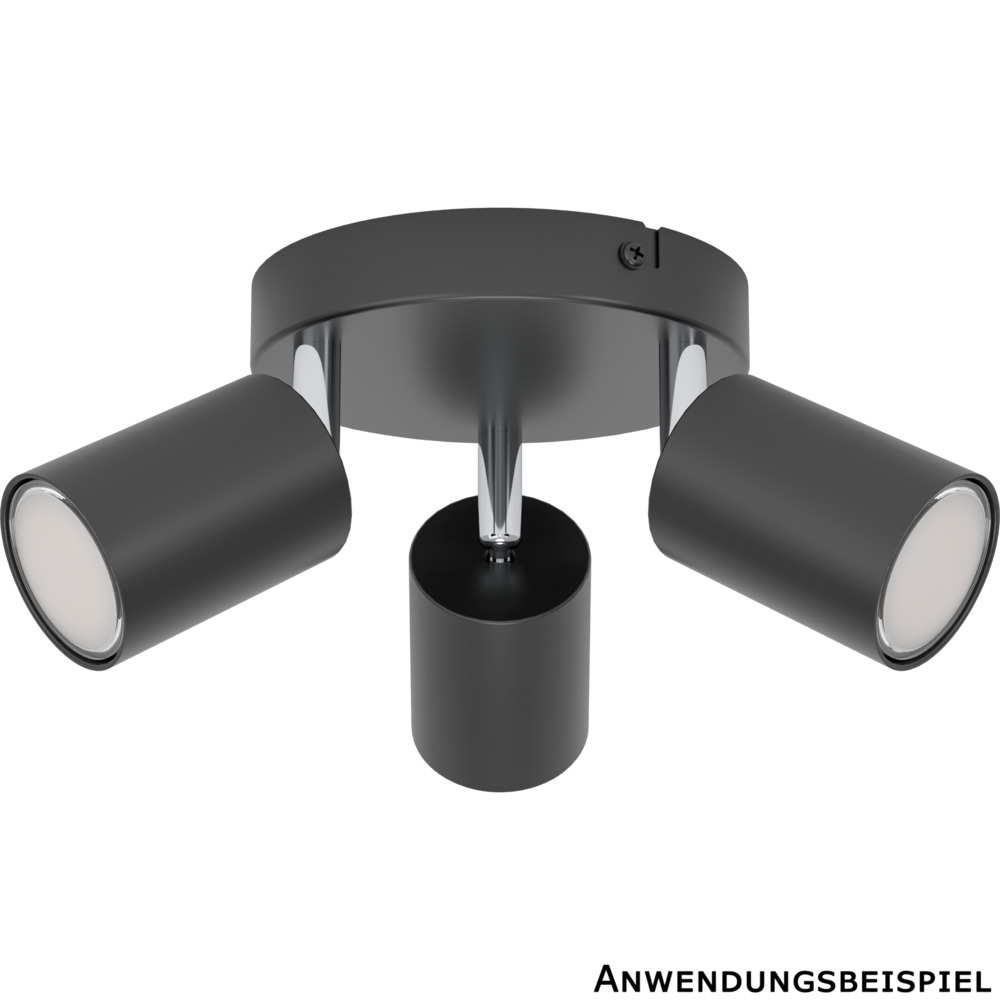 Wohnraumleuchte 3-flammig schwarz image number 1