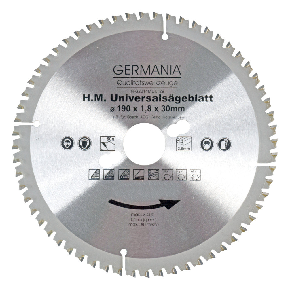 HM Multi-Sägeblatt 190x30mm 60Zähne universal