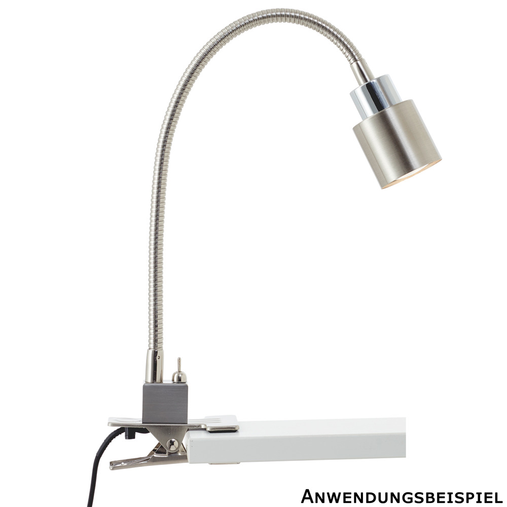 Brilliant LED Klemmleuchte Andres 3 Watt nickel/chrom image number 0