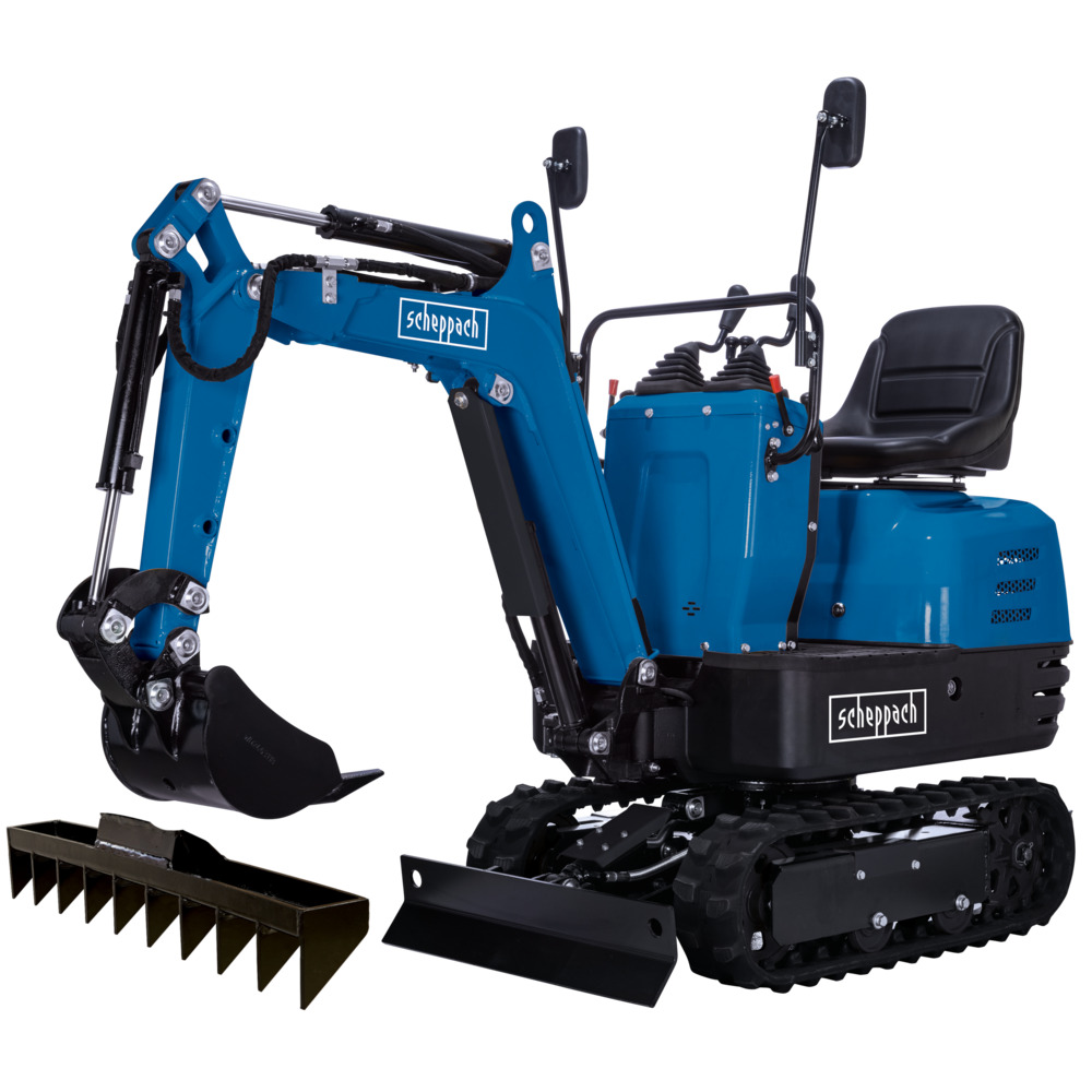 Scheppach Mini-Bagger EXC815 inklusive Baggerrechen image number 0