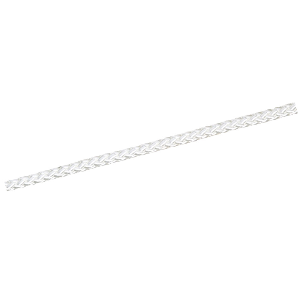 Polyesterseil weiß, 8-fach geflochten, 4 mm Durchmesser, Meterware