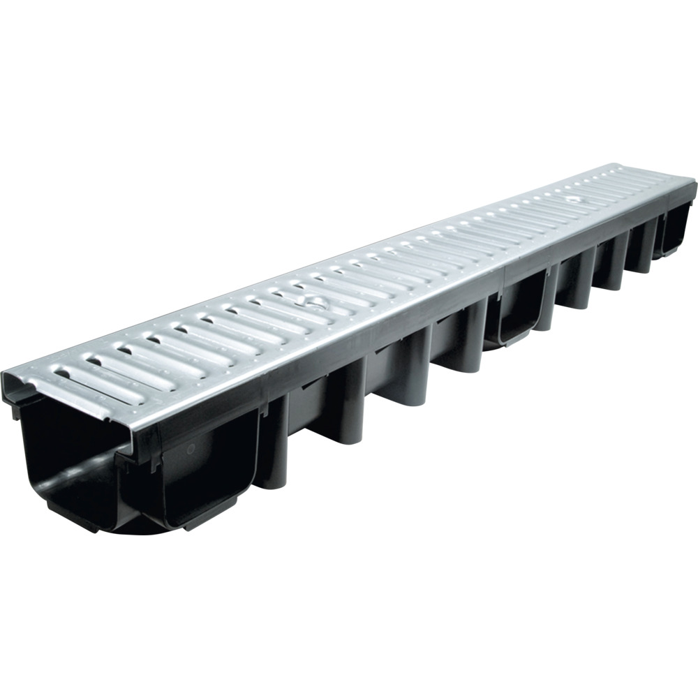 Entwässerungsrinne 1000 x 98 mm Gitter verzinkt