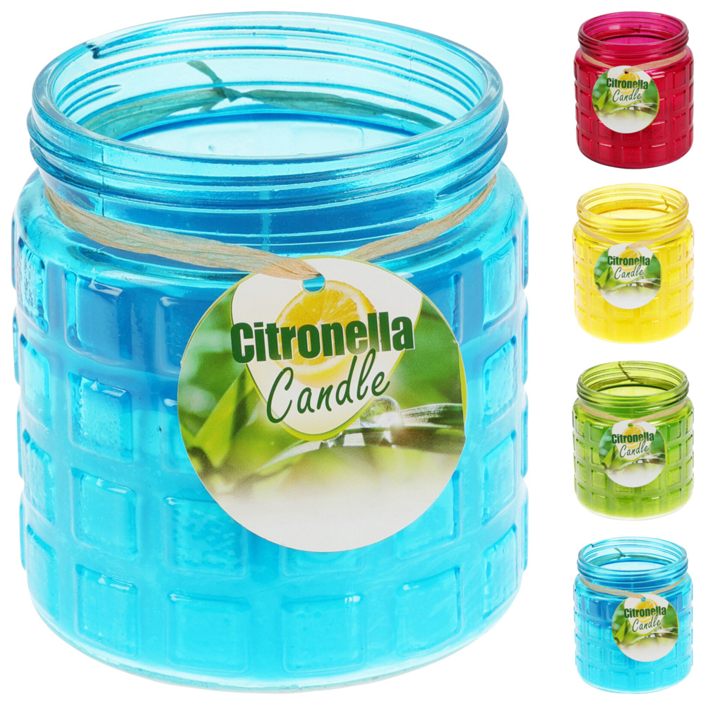 Citronella Kerze im Dekoglas - Farbauswahl