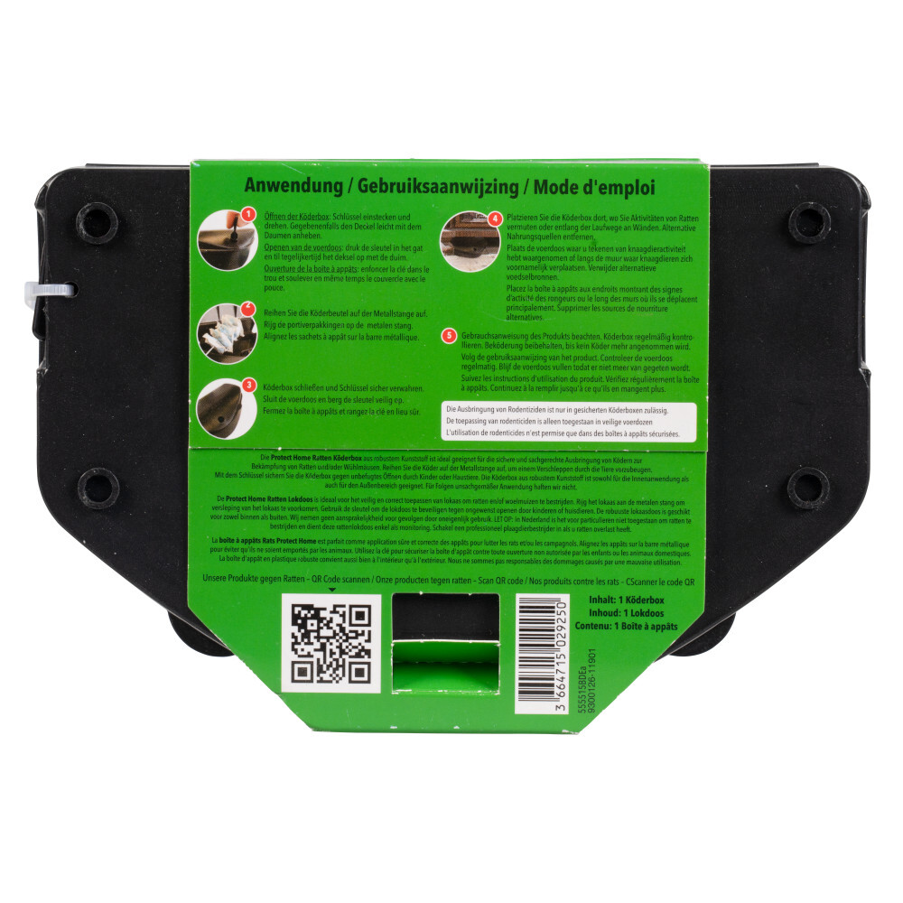 Rattenköderbox Protect Home mit Sicherheitsschlüssel und Stahlstange image number 1