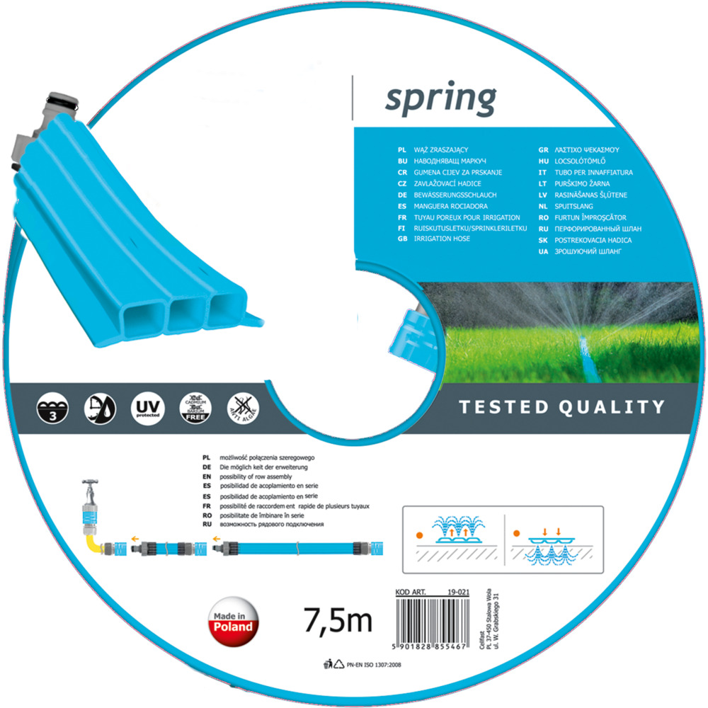 Bewässerungsschlauch SPRING 7,5 m mit drei Kanälen image number 1