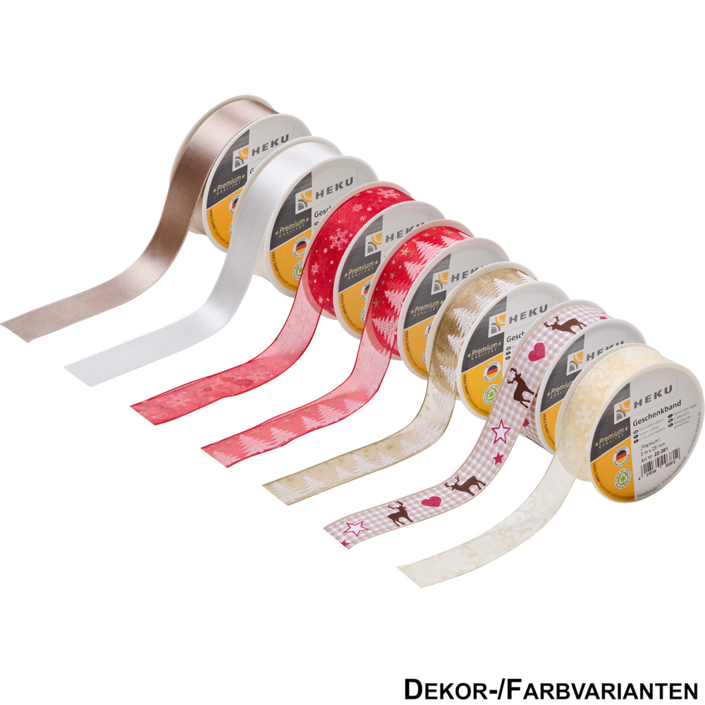 Geschenkband Weihnachten, 3 m x 25 mm