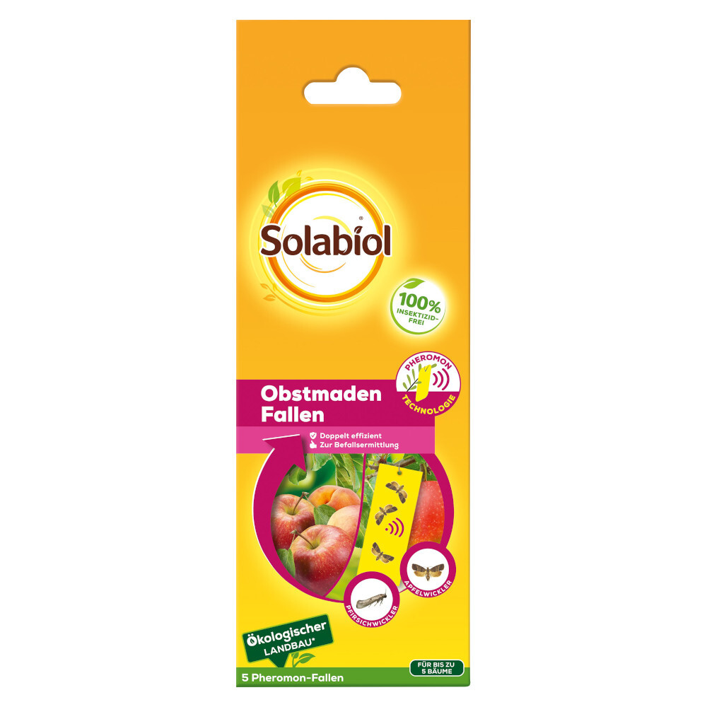 Solabiol Obstmadenfalle auf Pheromonbasis mit Gelbtafeln