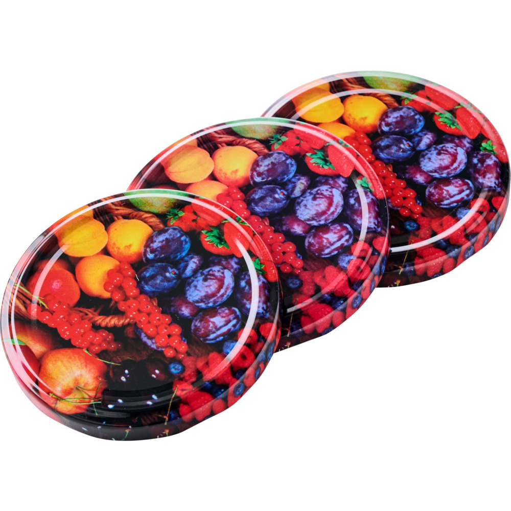 Ersatzdeckel f&uuml;r Sturzglas 3 St&uuml;ck mit Obstdekor image number 2