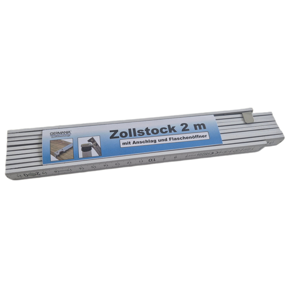 Zollstock 2m mit Anschlag und Flaschen&ouml;ffner, wei&szlig; image number 3