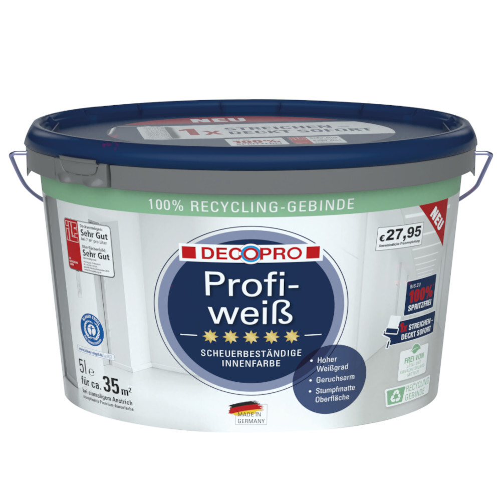 DECOPRO Profiweiß 5 Liter matt hochdeckend image number 0