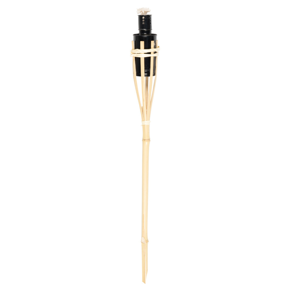 Gartenfackel aus Bambus 117 cm mit Doch und Sicherheitskappe