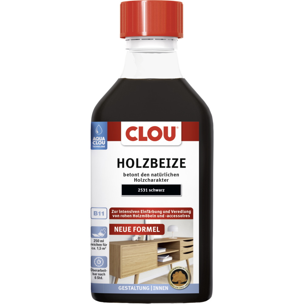 Aqua Clou Holzbeize Schwarz 250 ml