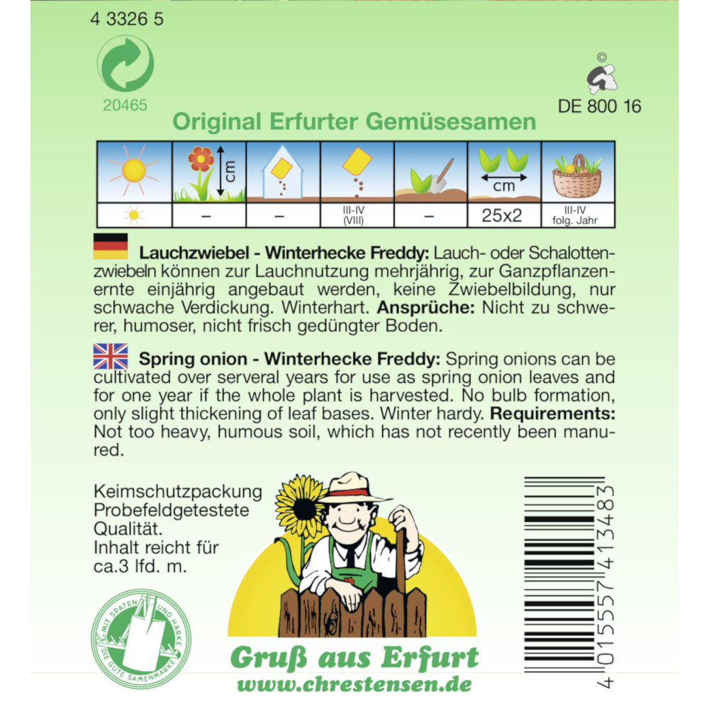 Saatgut Lauchzwiebel ca. 3 laufende Meter image number 1