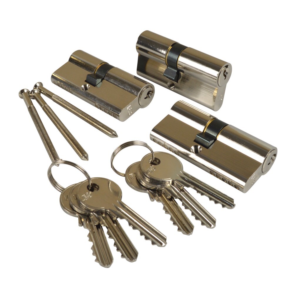 ISEO Schliesszylinder Set Gera 5900 3Stk. gleichschließend 6 Schlüssel