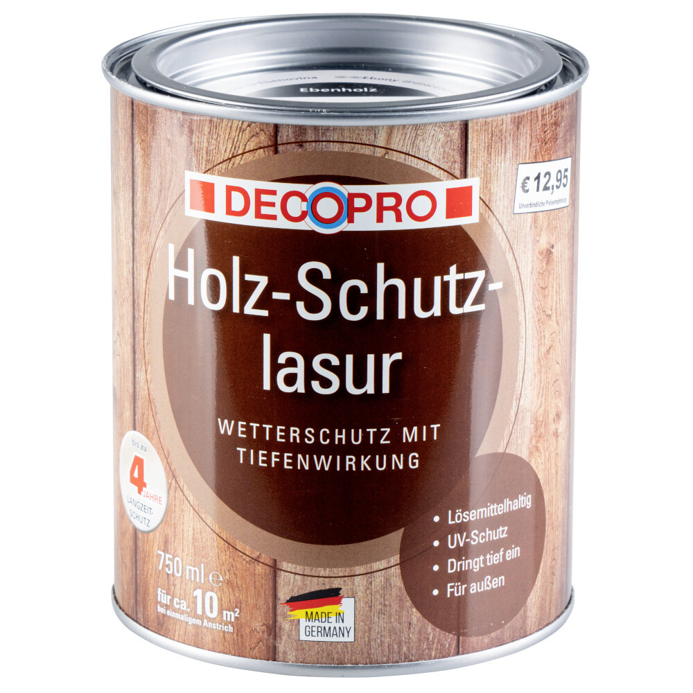 DECOPRO Holz-Schutzlasur seidengl&auml;nzend in palisander f&uuml;r au&szlig;en image number 0