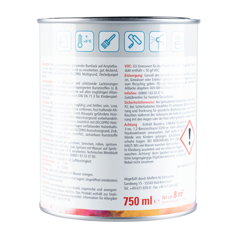 DECOPRO Acryl Glanzlack 750 ml anthrazit RAL 7016 image number 1