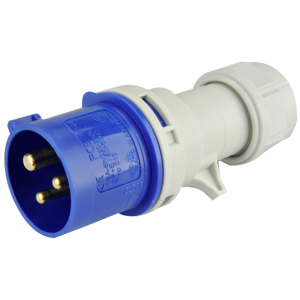CEE Stecker 3-polig aus Kunststoff mit 250 V