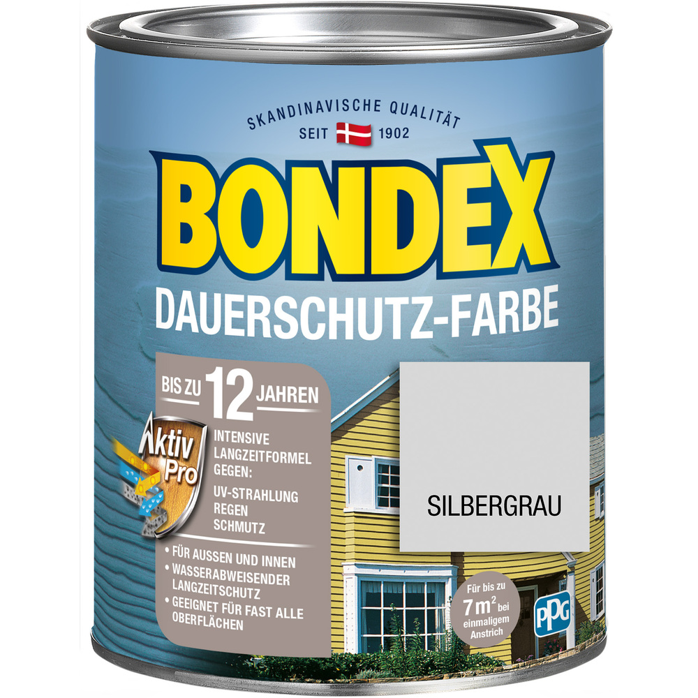 BONDEX Dauerschutz-Farbe Silbergrau 750 ml image number 0