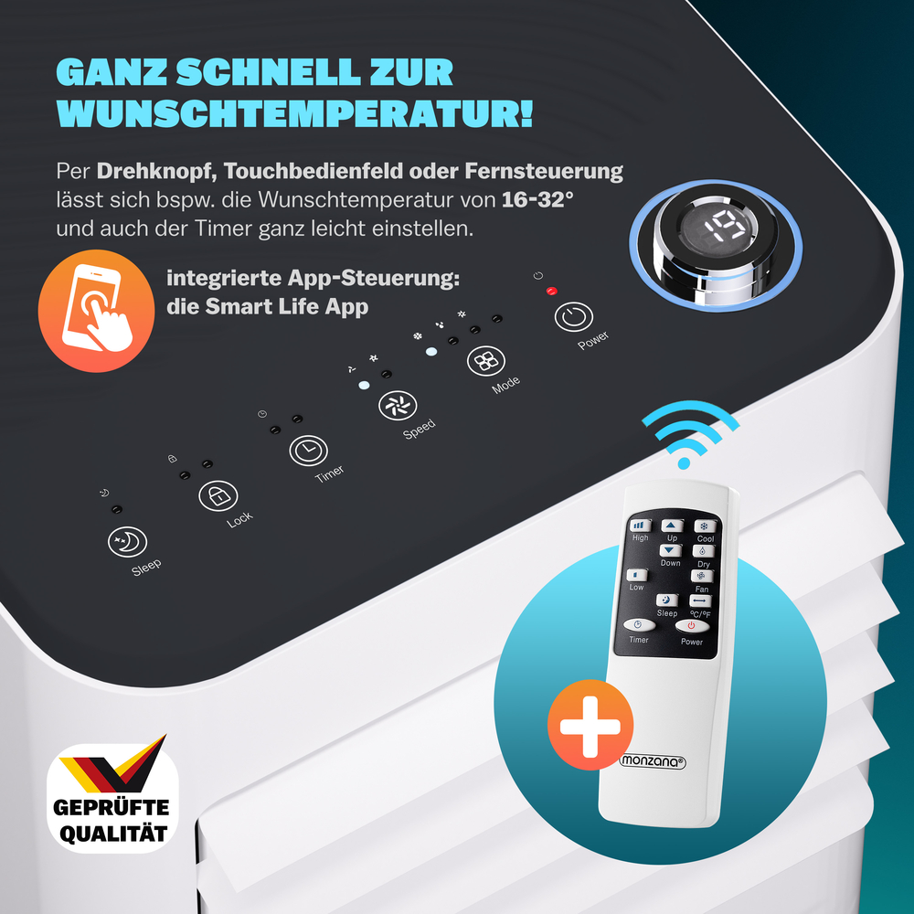 monzana&reg; Mobile Klimaanlage 7000 BTU SmartLife image number 3