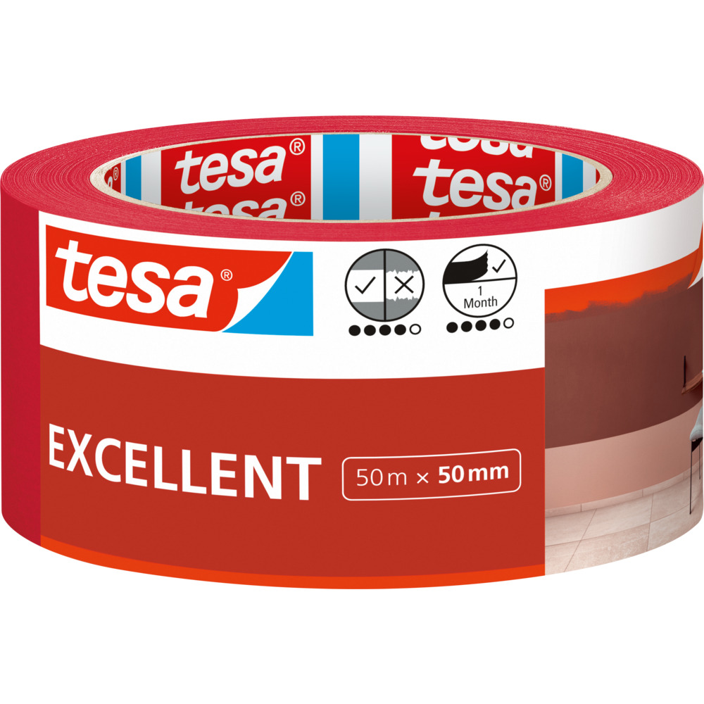 tesa® Malerband Excellent rot 50 mm x 50 m