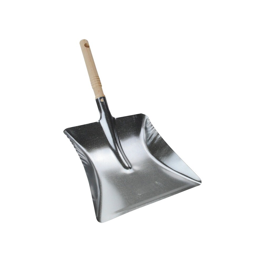 Kohleschaufel aus Metall verzinkt, mit Holzgriff image number 0
