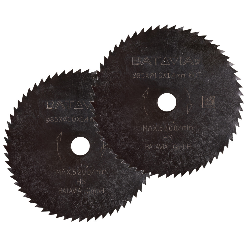 Batavia HSS Sägeblätter 2 Stück 85 x 10 mm 60 Zähne für Maxx Saw Sägen