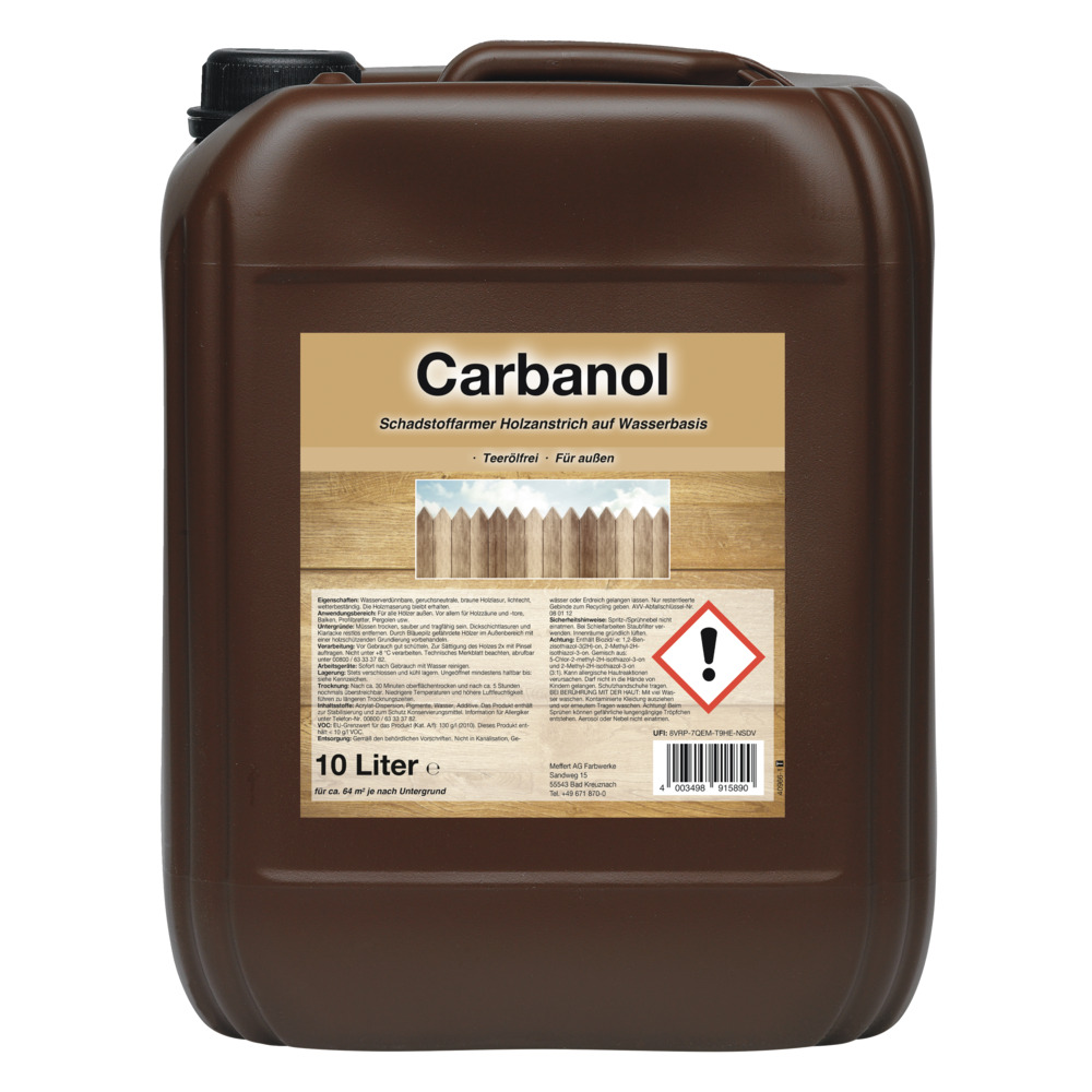 Holzlasur Carbanol 10 Liter in Braun für außen image number 0