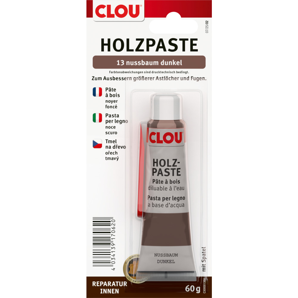 CLOU Holzpaste Holzreparaturmasse Nr.13 nussbaum dunkel