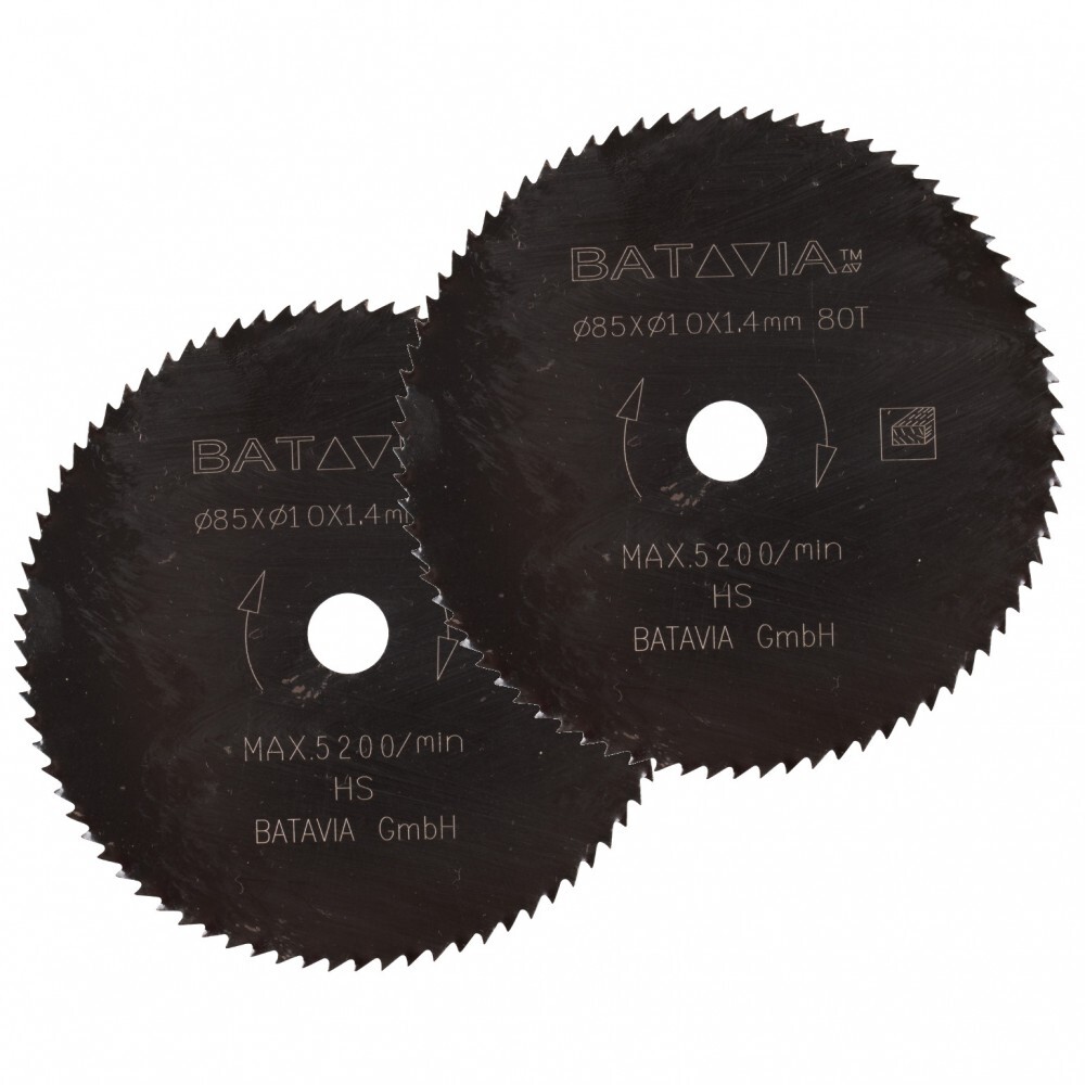 Batavia HSS Sägeblätter 2 Stück 85 x 10 mm 80 Zähne für Maxx Saw Sägen image number 0