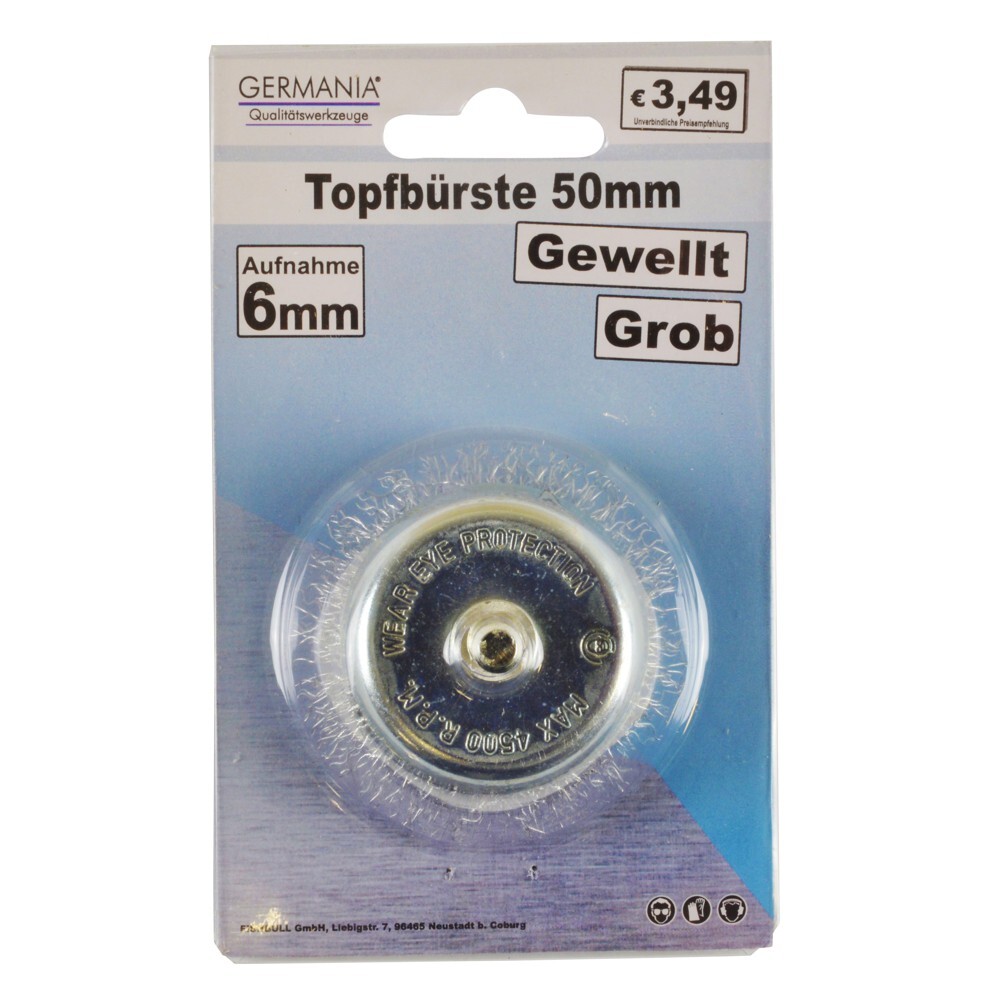 Topfbürste grob gewellt Ø 50 mm Stahldraht image number 1