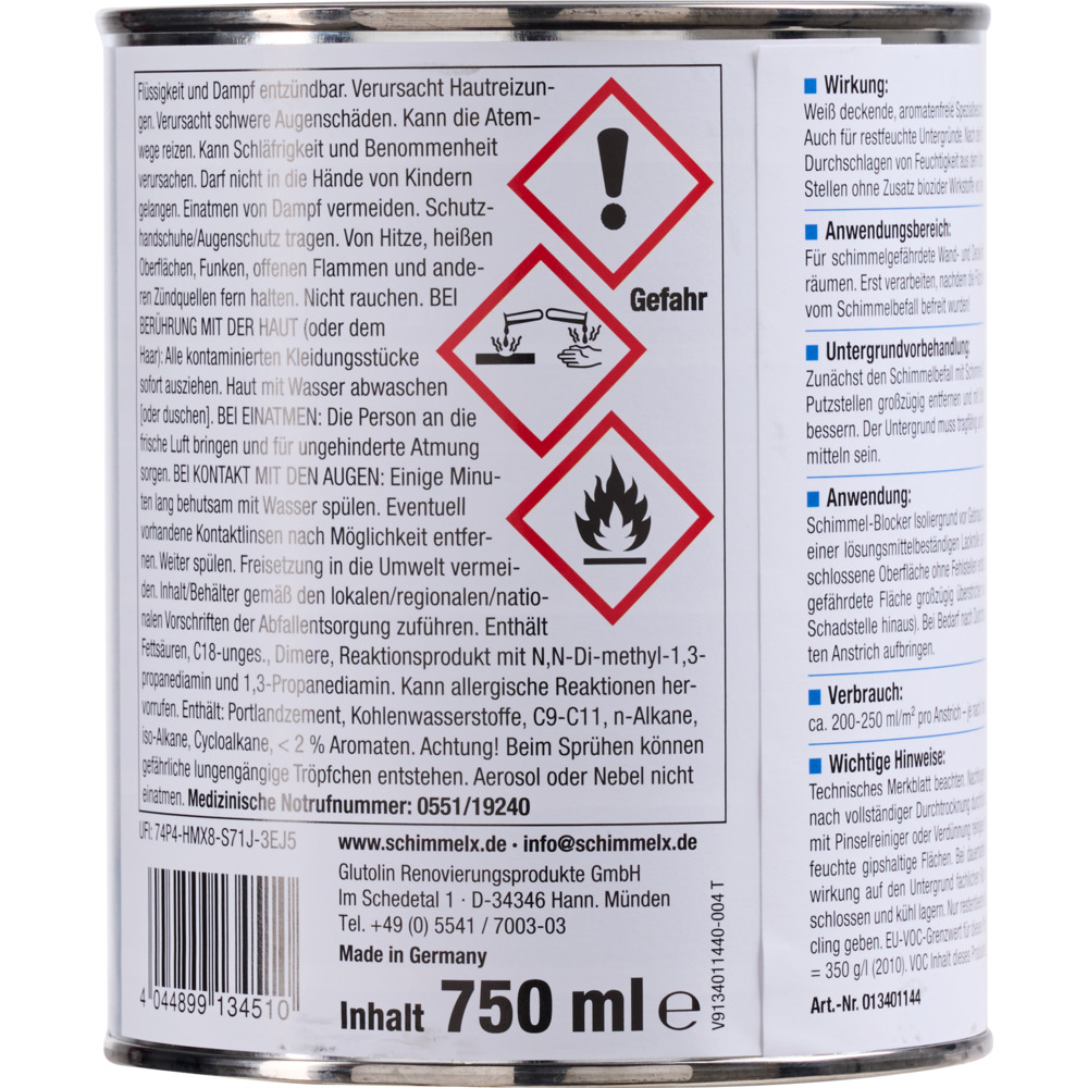 SchimmelX Schimmel-Blocker Isoliergrund wei&szlig; 750 ml image number 1