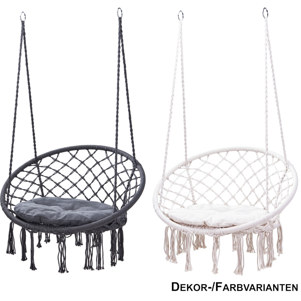 Schaukel-Hängesessel mit Sitzkissen und Befestigungsmaterial