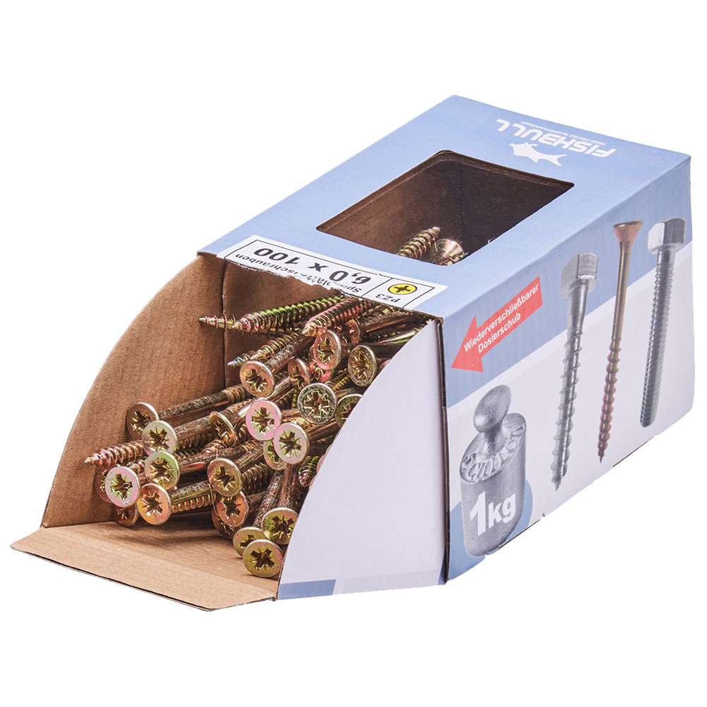 Spanplattenschraube 6 x 100 mm PZ 1kg FISHBULL-Pack Senkkopf Teilgewinde Kreuzschlitz image number 3